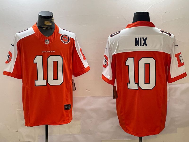 Men Denver Broncos #10 Nix Orange 2024 Nike Limited NFL Jersey style 2->dallas cowboys->NFL Jersey